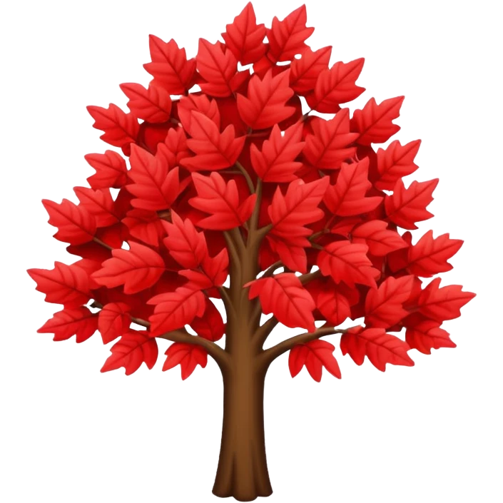red leaves tree emoji