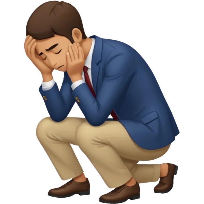 Man bowing down in apolot emoji