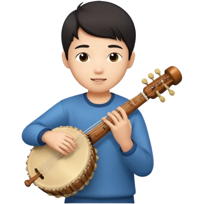 asian boy playing instrument emoji