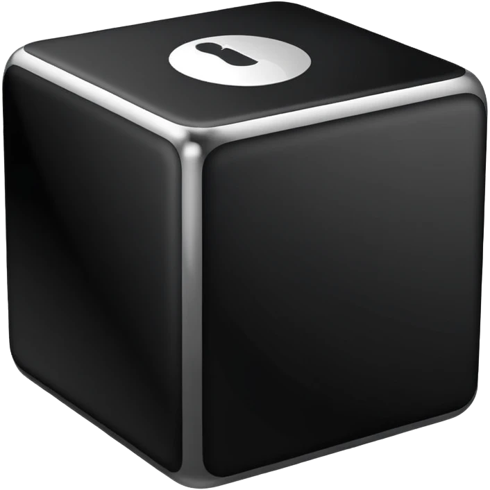 3D cube with one textured side emoji