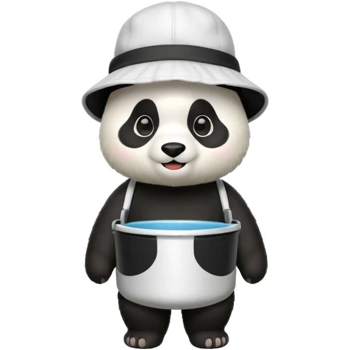 panda wearing bucket hat, full body emoji
