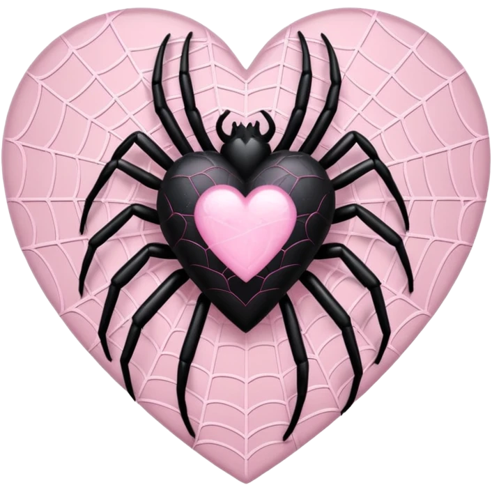 Black heart with light pink spiderwebs  emoji