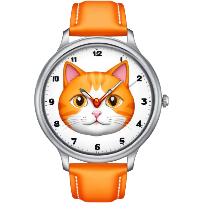 Watch with orange cat on it emoji