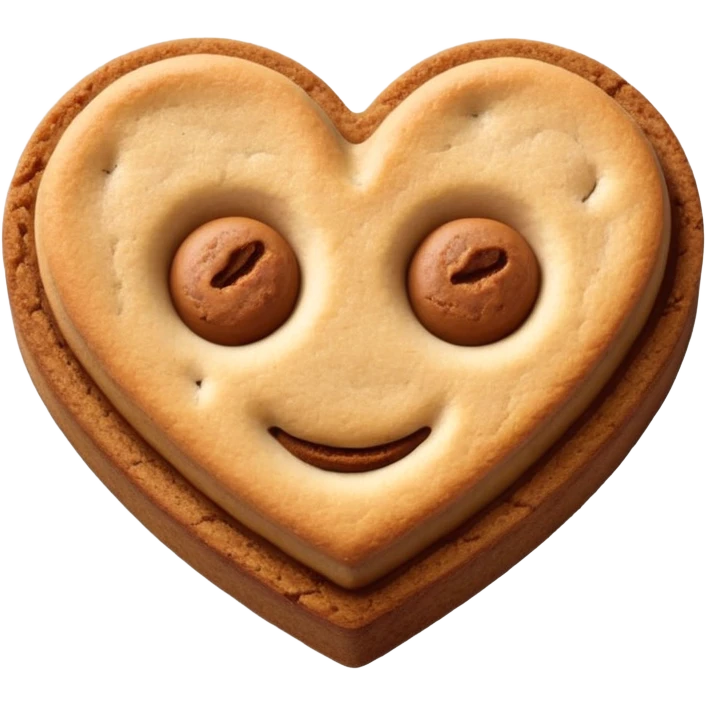 snicker doodle cookie with cinnamon powder on top in a heart shape cookie emoji