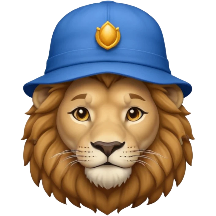 lion with blue hat and shirt emoji