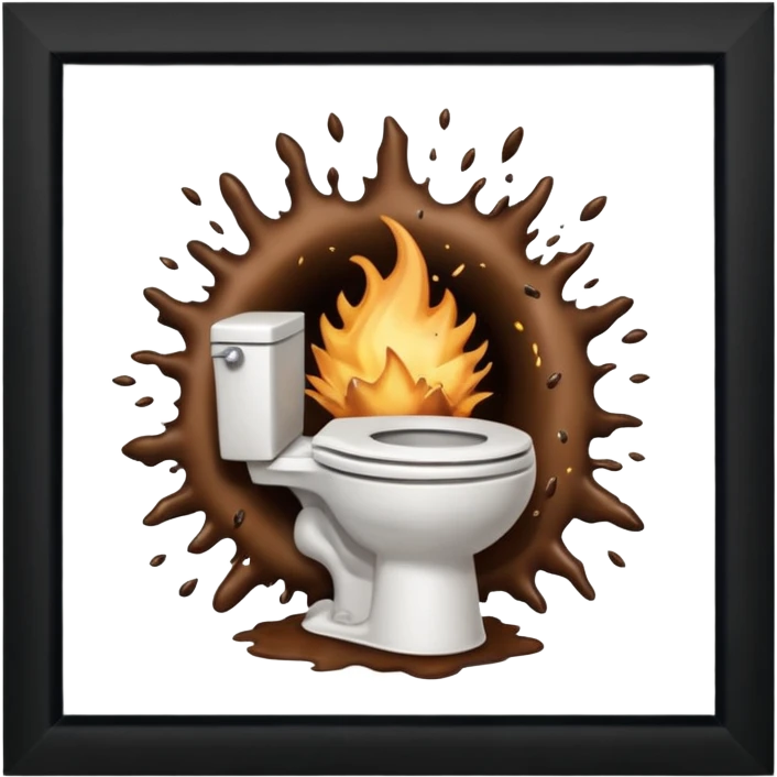 blowing up the toilet with poop emoji