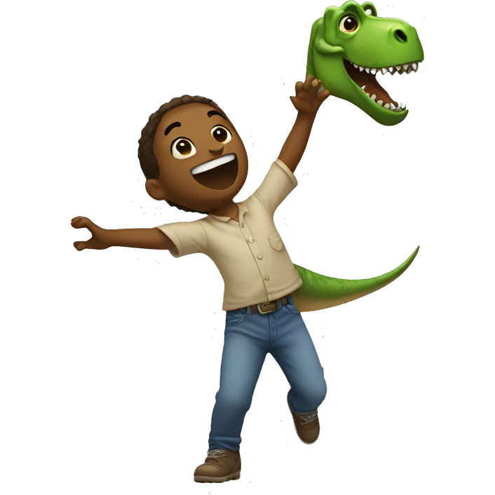 Dancing with a dinosaur  emoji