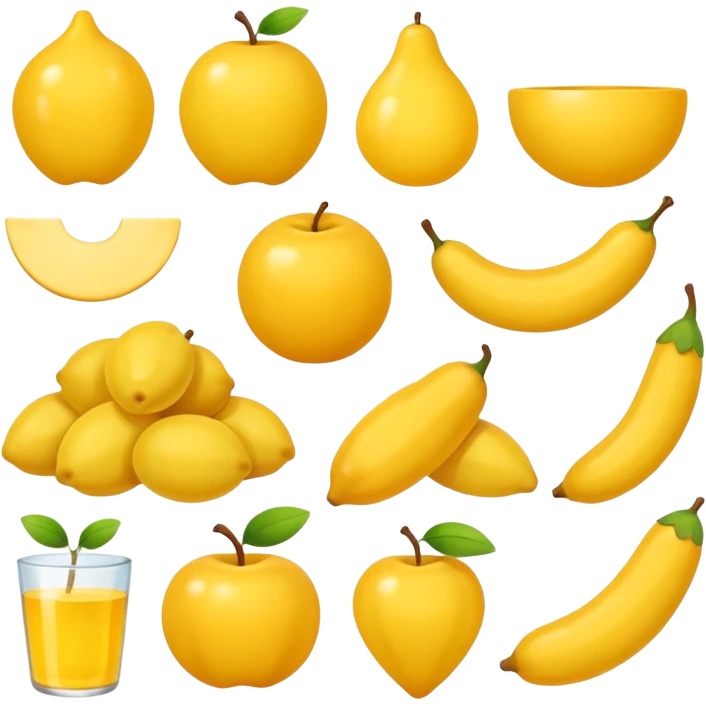 objetos variados amarelos emoji