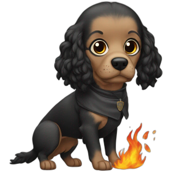 harry potter with cocker fire black emoji