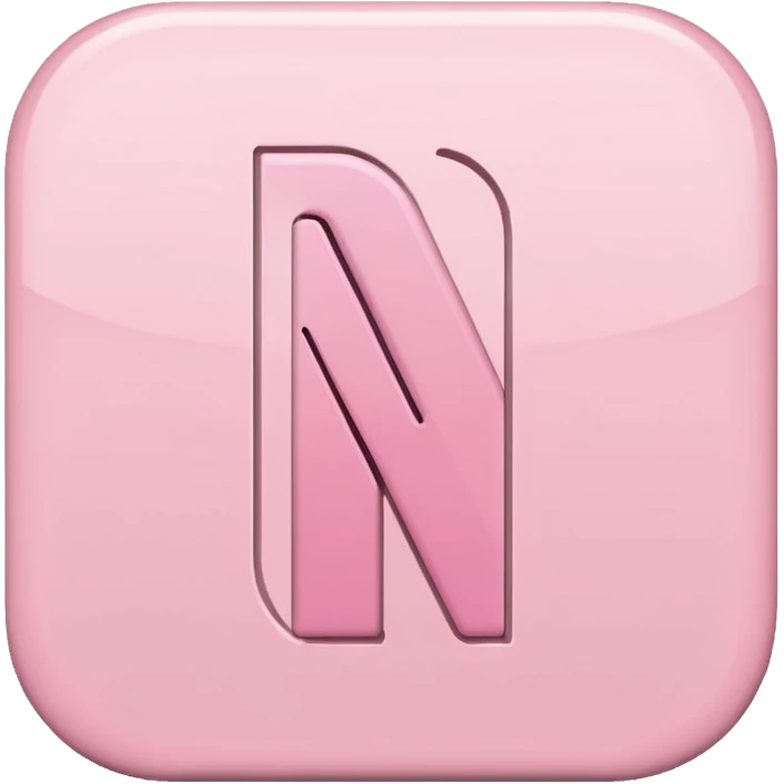 Netflix aesthetic "N" logo in pastel pink emoji