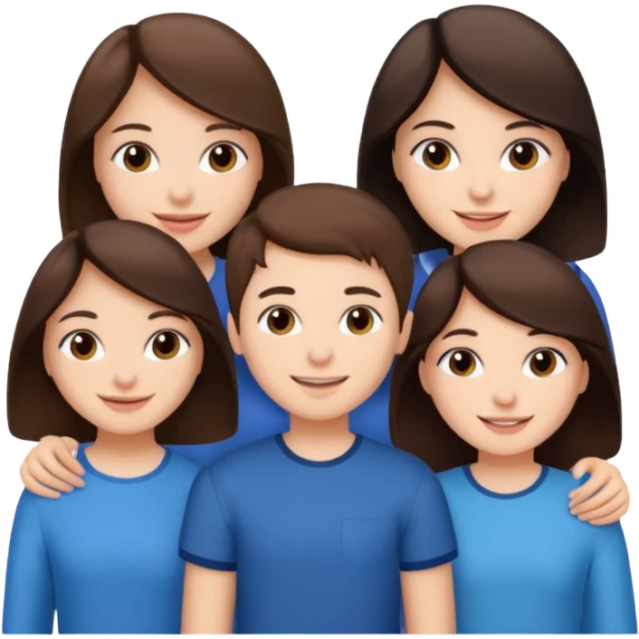 Two girls brunette one boy brunnette  emoji