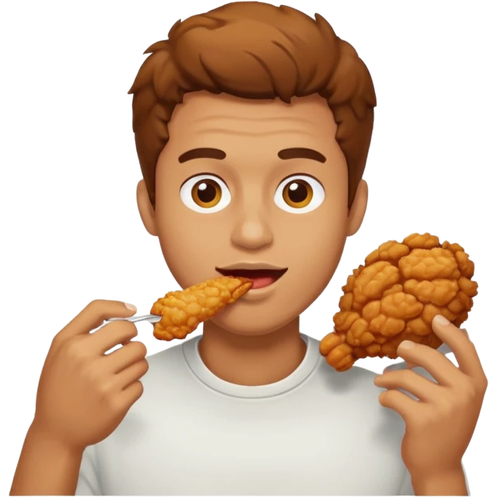 man eating chicken emoji