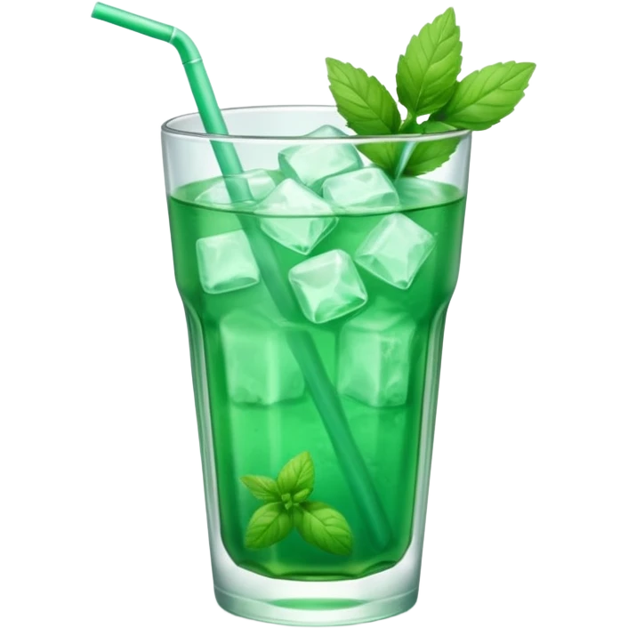 ice mint tea without lemon in glass emoji