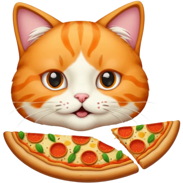 Cat eating pizza emoji