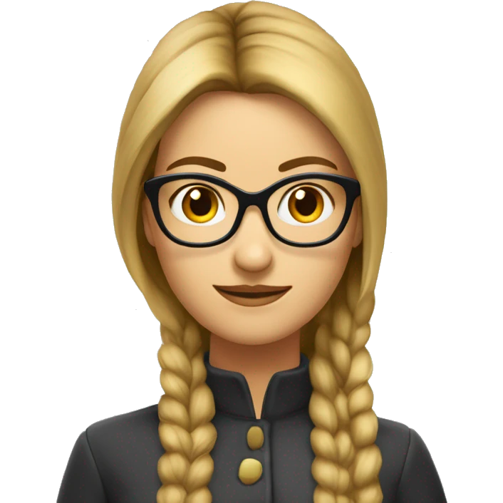Femme jeune cheveux châtain lisse long lunette emoji