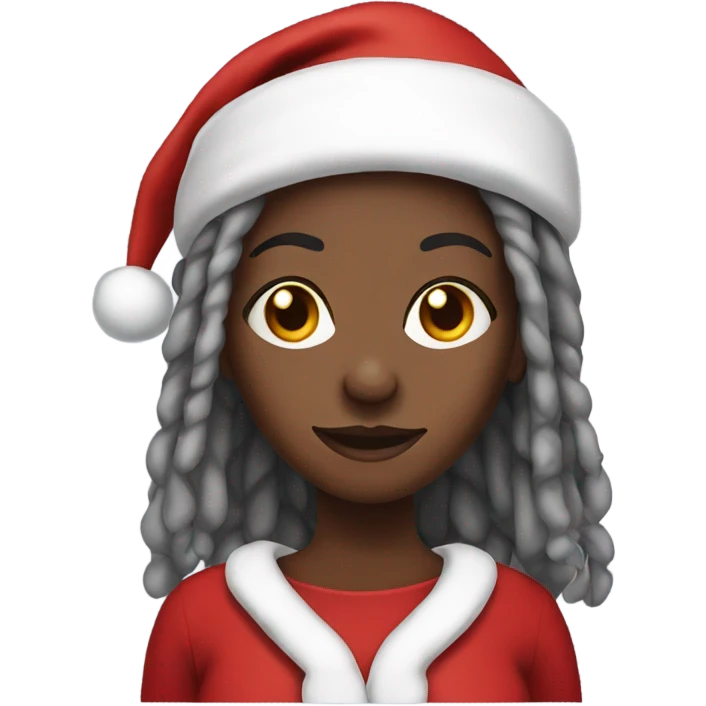 Black female santa with dreadlocks emoji