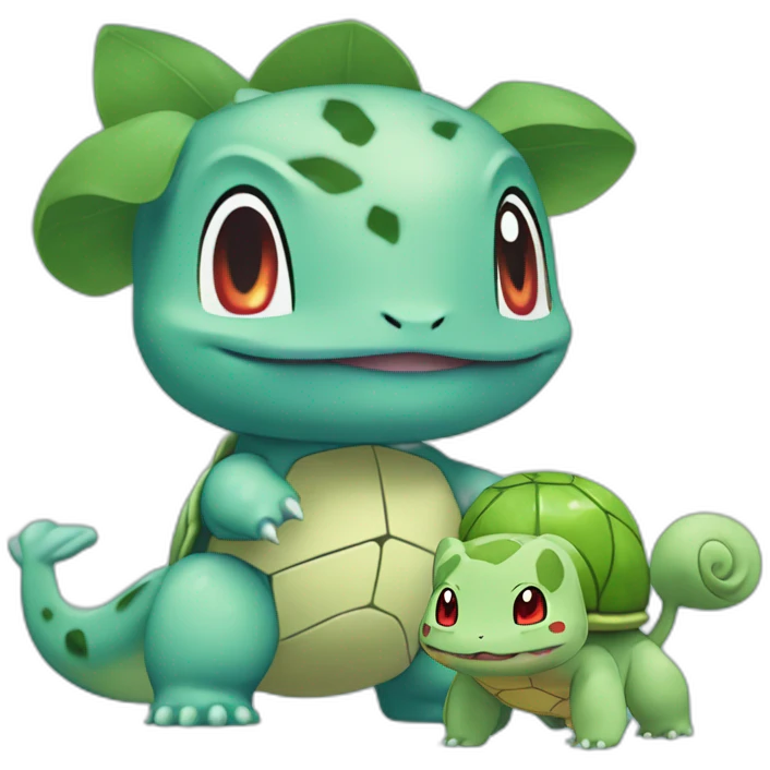create a new pokemon mixing Bulbasaur and Squirtle emoji