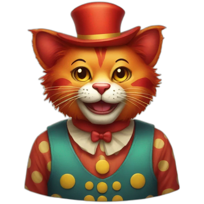 a red cat clown emoji