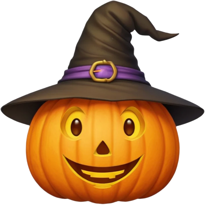 cute pumpkin with witch hat  emoji