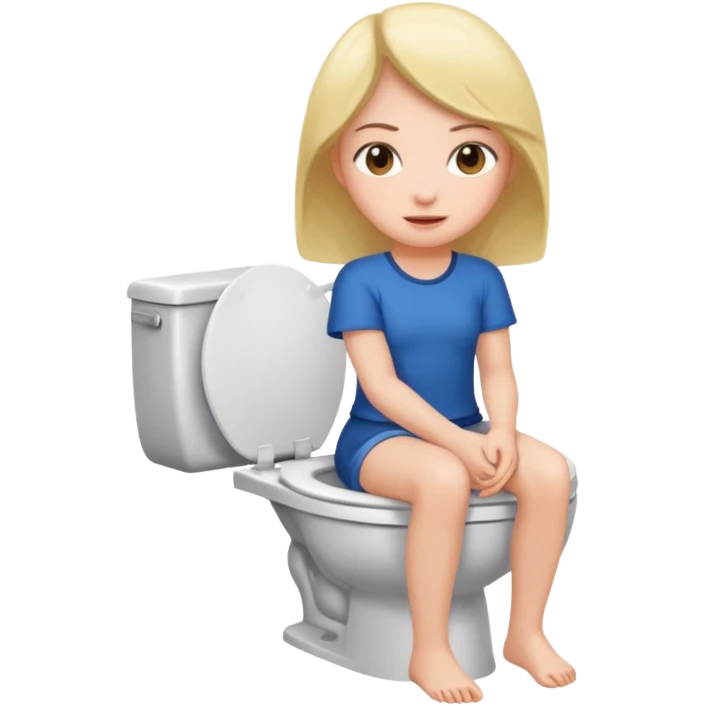a girl taking a really bad smelly poop on the toilet  emoji