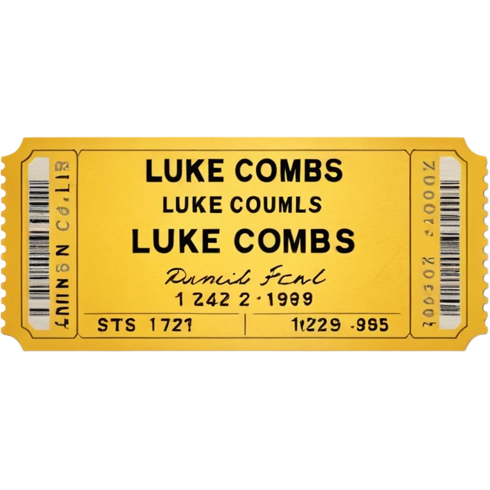 yellow luke combs concert ticket emoji