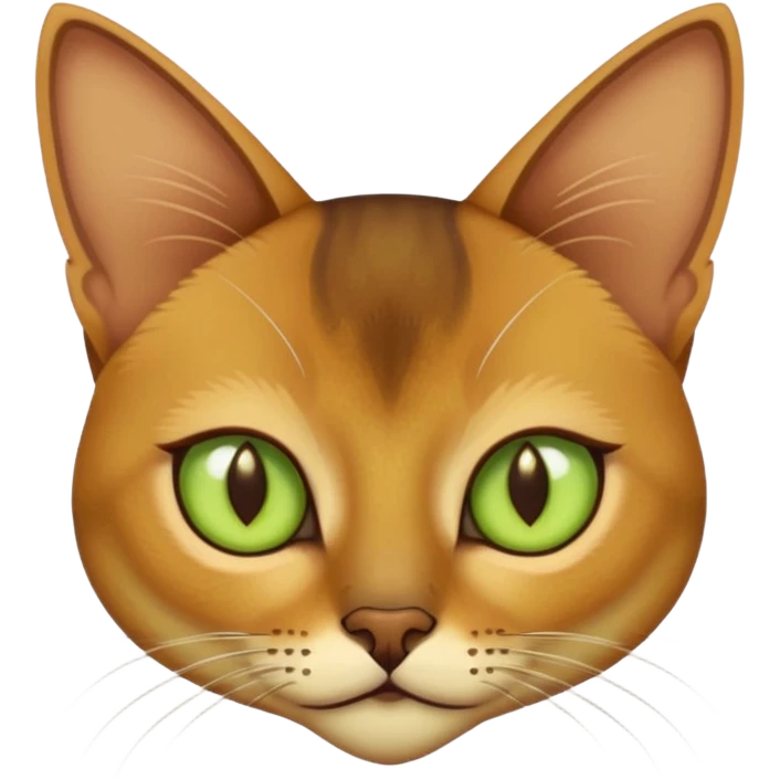 Oriental Abyssinian beige, with dark-choco-brown-gradients-points cat   With yellow sclera and green eyes emoji