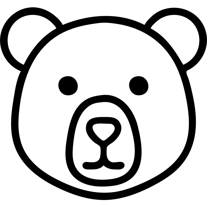 Bear head with simple details emoji