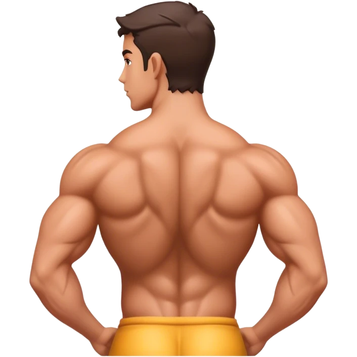 A person with big back emoji