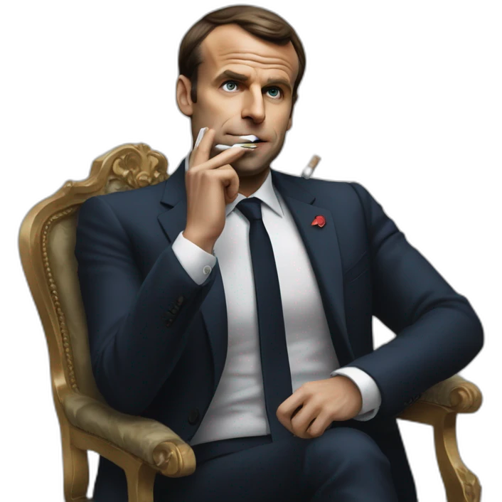 emanuel macron fume une cigarette emoji