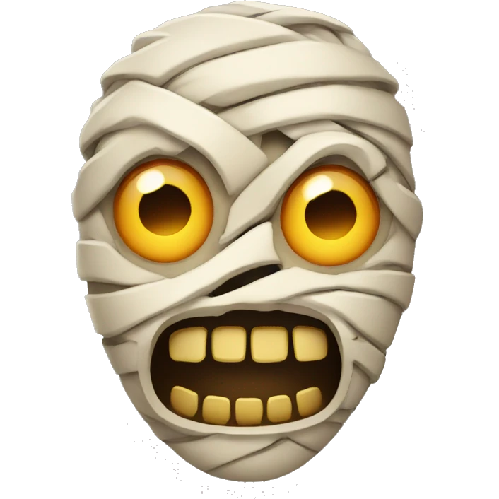 mummy  with scary face , full coated,   emoji
