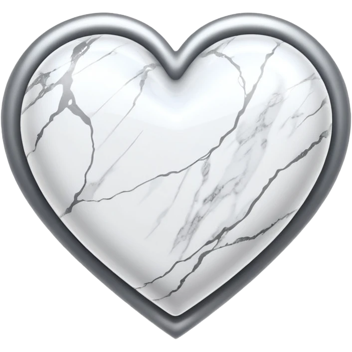 white heart with a marble texture emoji