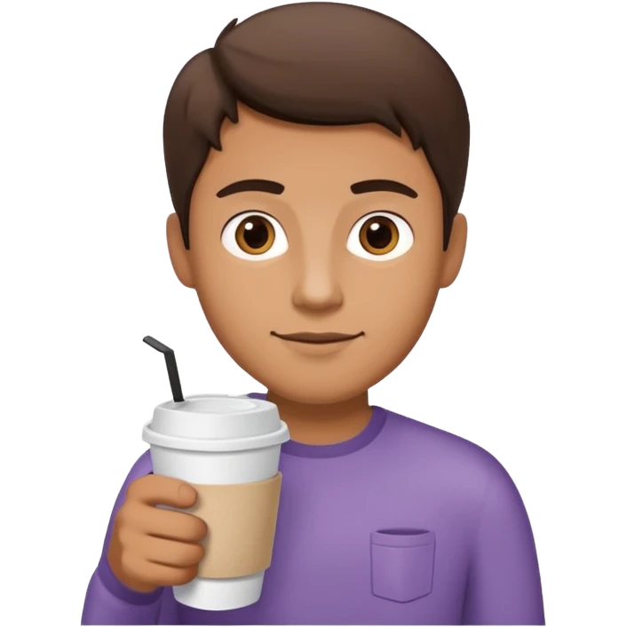 man, hold a take away cup of coffee emoji