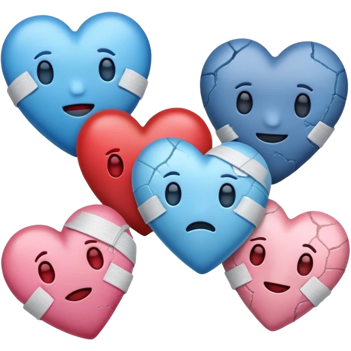 give me a heart emoji which is happy, sad, broken and healing emoji