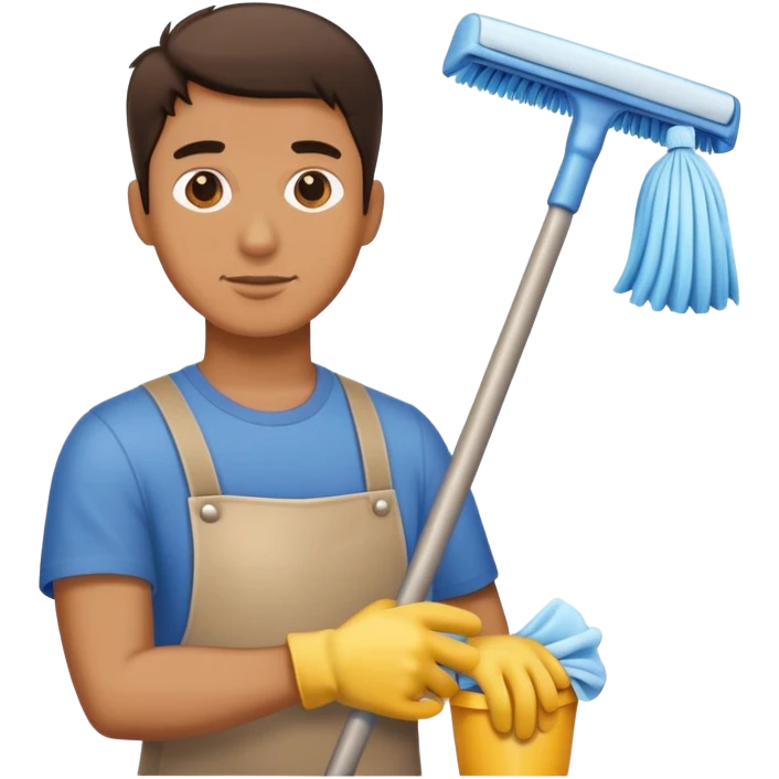A man cleaning emoji