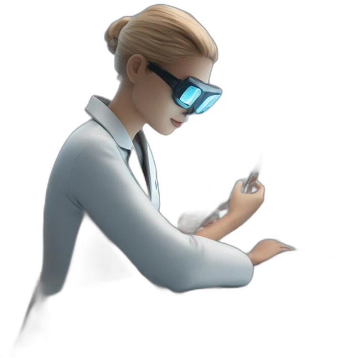 Futuristic-Biomedical-Engineer-studying-hologram-3d-model-of-breast emoji