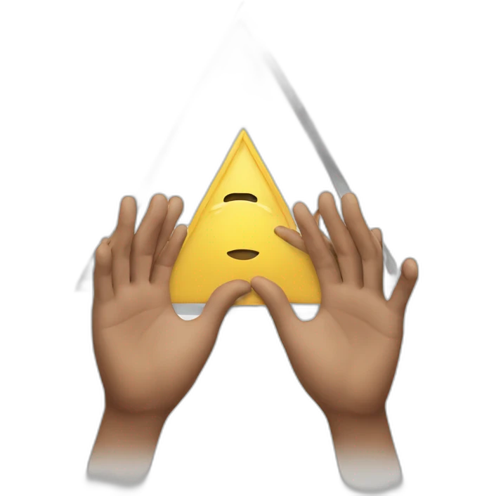 triangle with hands emoji