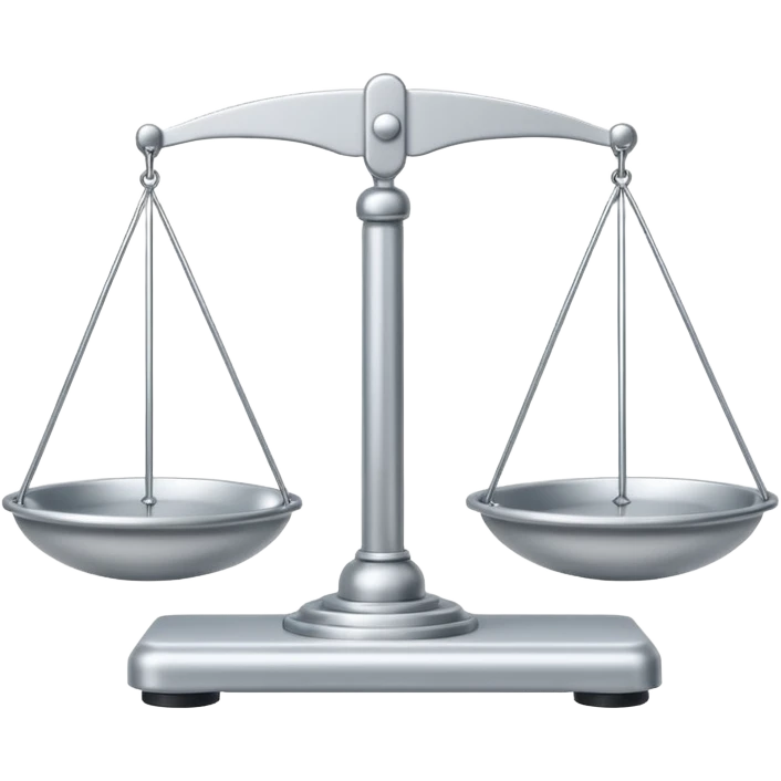 A minimal schematic of a balance scale. emoji | AI Emoji Generator