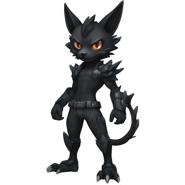 cool edgy dark-themed animal hybrid Fakemon full body emoji