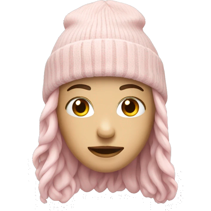 Pale pink beanie by itself emoji