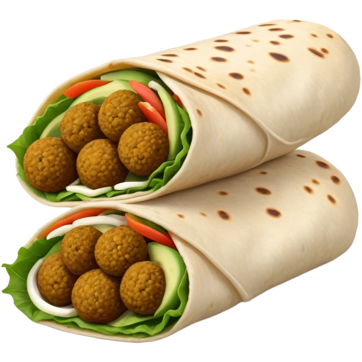 Middle Eastern falafel wrap with soft colors emoji