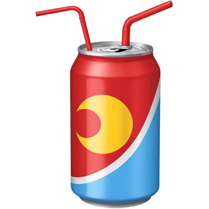 drink can blue red yellow Surfside SINGLE straw NO FACE emoji