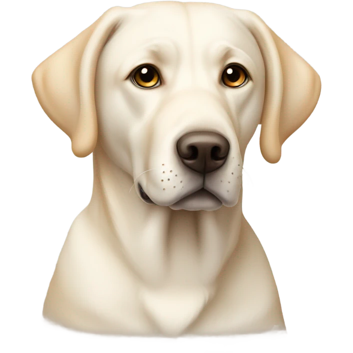White Labrador with tan edges and on the tips  ears  emoji