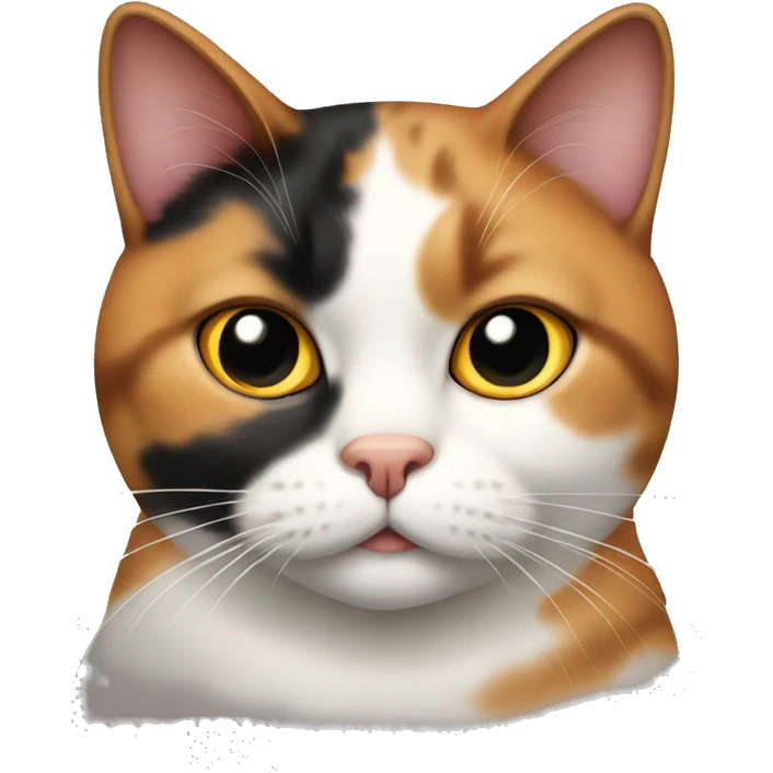 A fat calico cat emoji