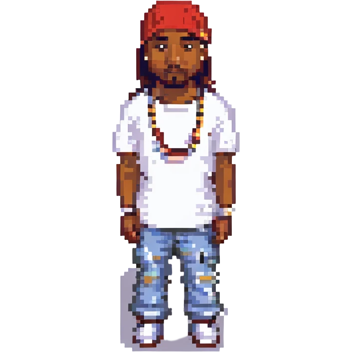 2Pac в полный рост, no background emoji