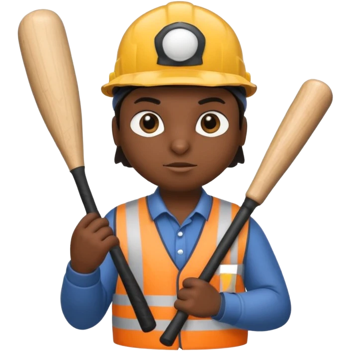 Penguin Construction Worker baseball bat emoji