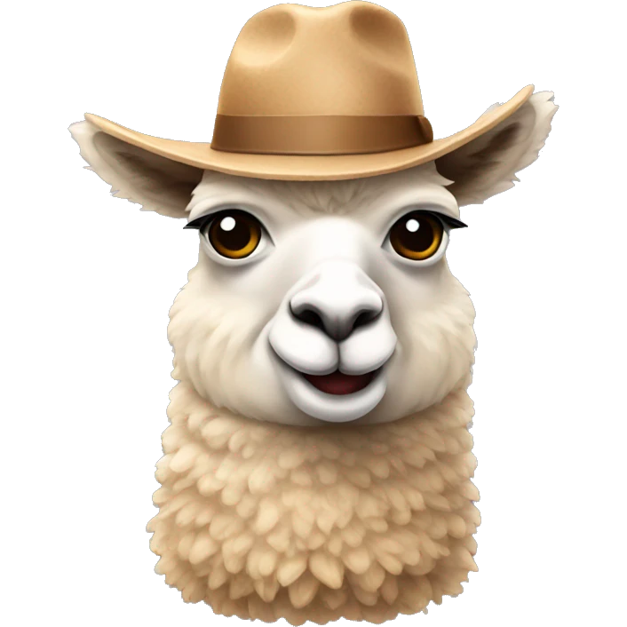 Alpaca with hat emoji