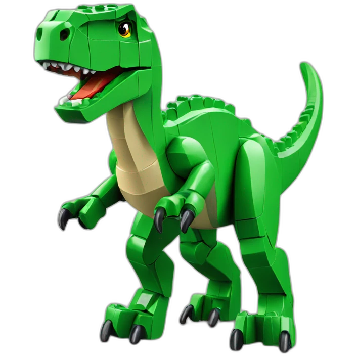 Lego green T-Rex emoji