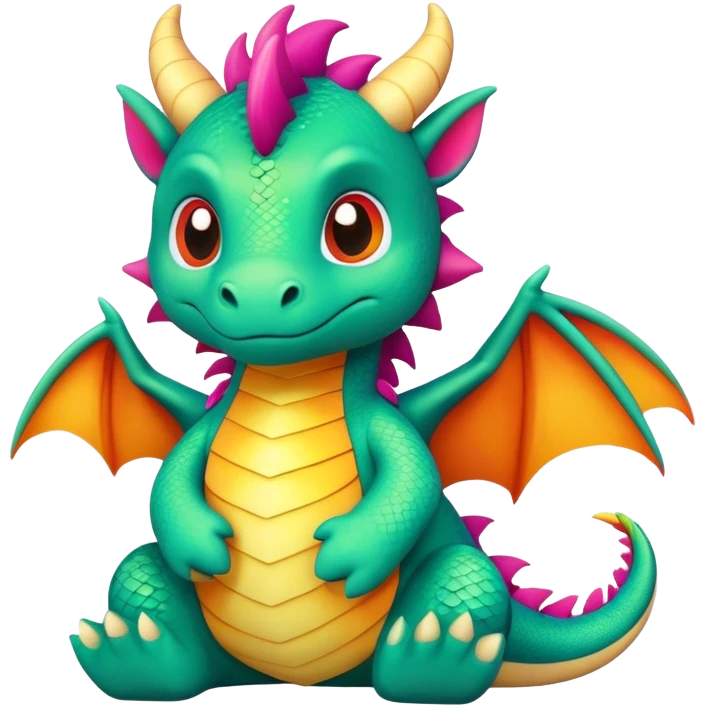 Create a super cute stuffed Animal which Looks Like a Dragon emoji