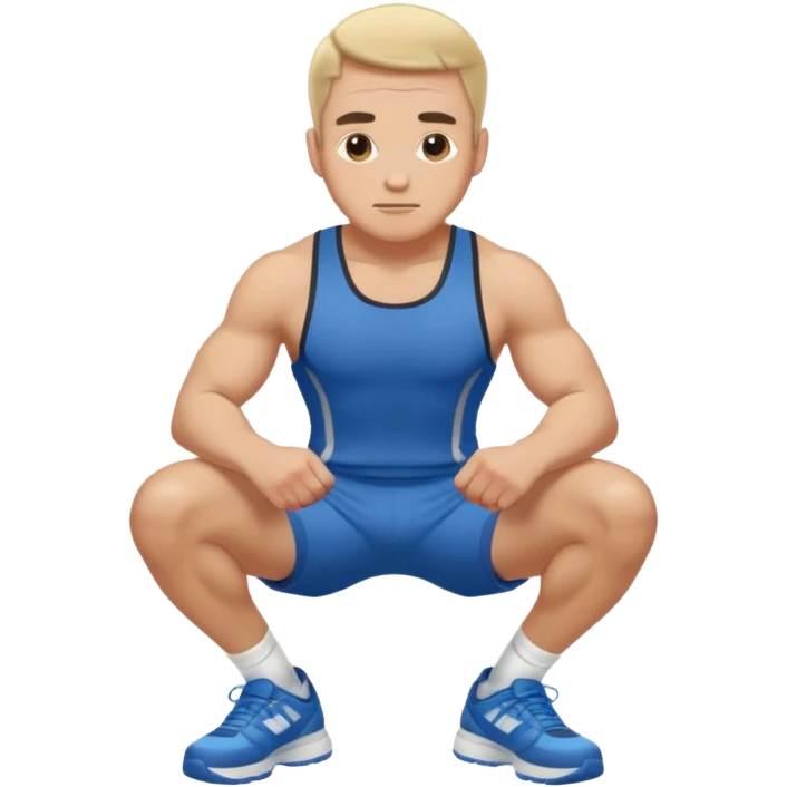 a man squats emoji