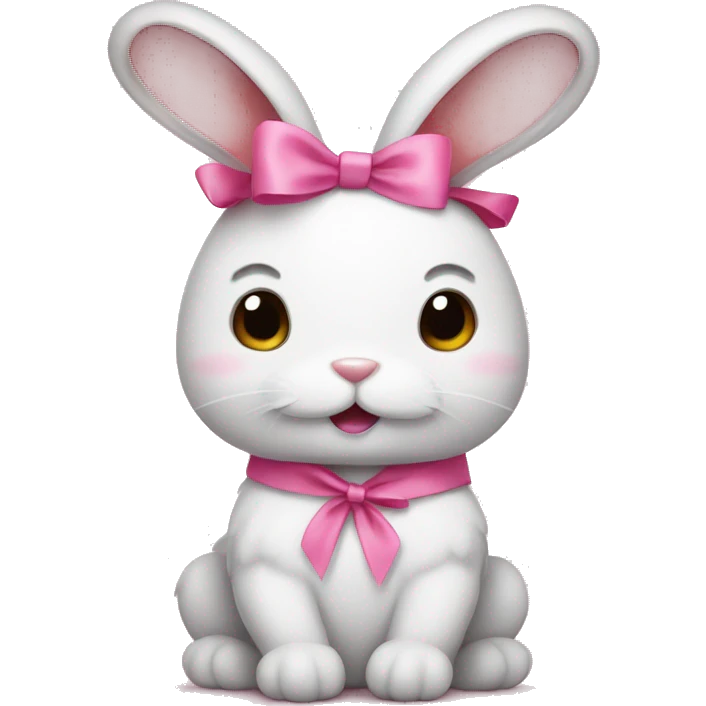 bunny with a pink ribbon emoji